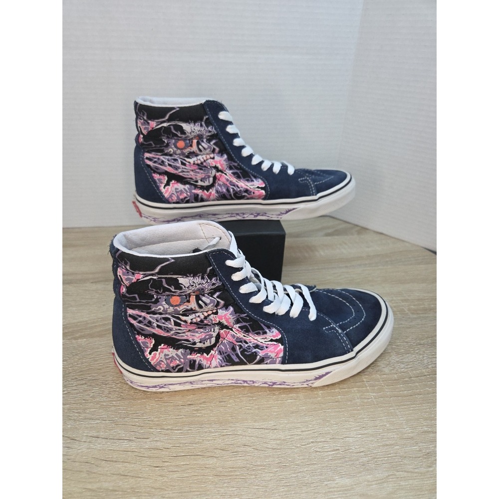 VANS Sk8-Hi Zap Glow in the Dark Navy Sneakers Hi -Top, Size 6.5 Men Or 8 Women.
